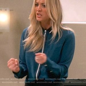 rag & bone Nico Long-Sleeve Tipped Silk Blouse